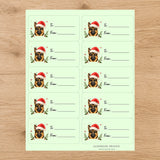 German Shepherd Santa Paws Gift Tag Sticker Sheet