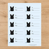 German Shepherd Pawprint Wishes Gift Tag Sticker Sheet