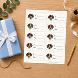 German Shorthaired Pointer Paws & Bows Gift Tag Sticker Sheet