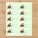German Shorthaired Pointer Santa Paws Gift Tag Sticker Sheet