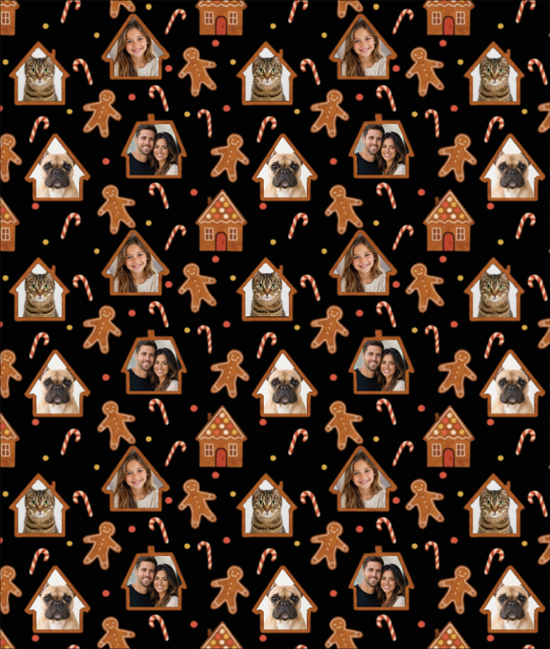 Personalized Gingerbread Lane Wrapping Paper | Custom Gift Wrap