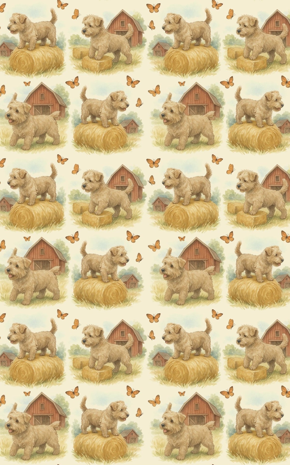 Playful Terrier Companions - London Penny Gift Wrap