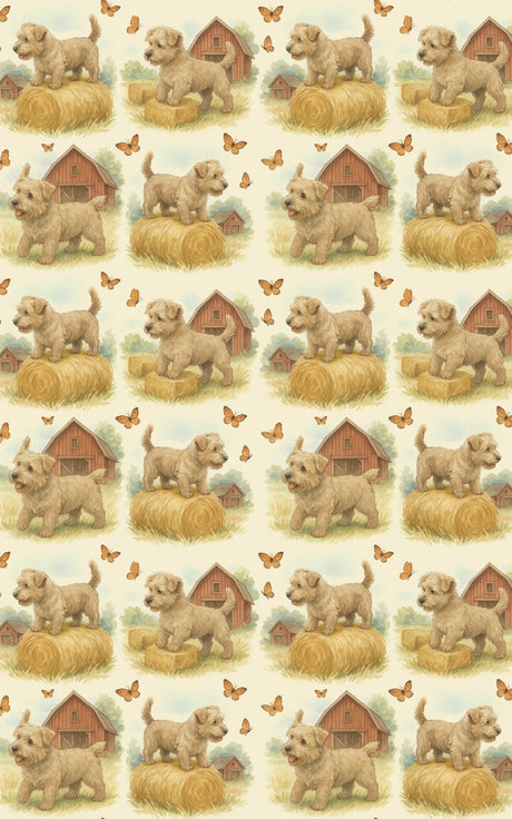 Playful Terrier Companions - London Penny Gift Wrap