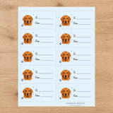 Golden Retriever Pawprint Wishes Gift Tag Sticker Sheet