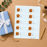 Golden Retriever Pawprint Wishes Gift Tag Sticker Sheet