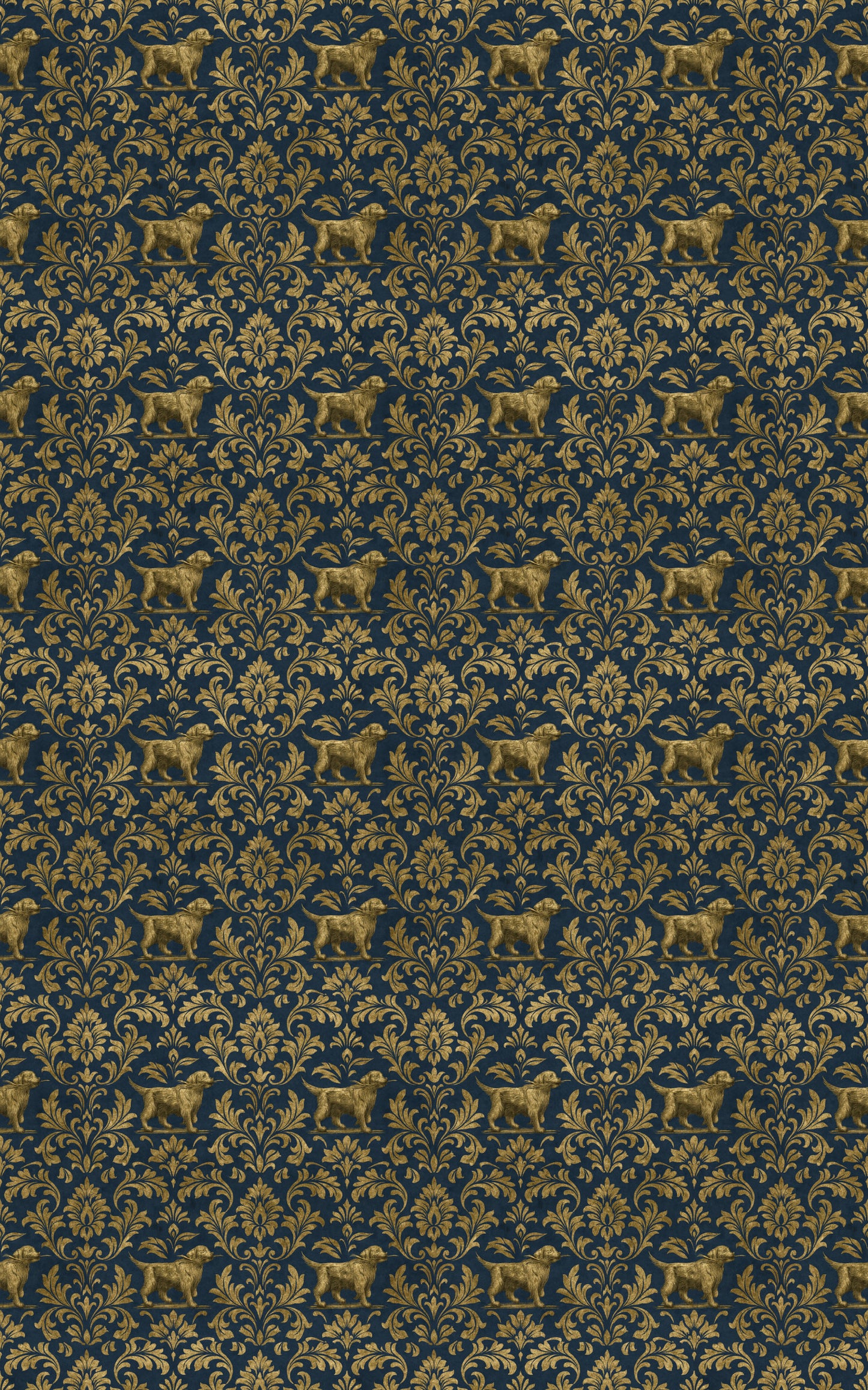 Golden Retriever Gilded Damask