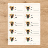 Great Dane Paws & Bows Gift Tag Sticker Sheet