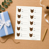 Havana Brown Purrfectly Yours Gift Tag Sticker Sheet