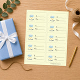 Hello Baby Boy Gift Tag Sticker Sheet