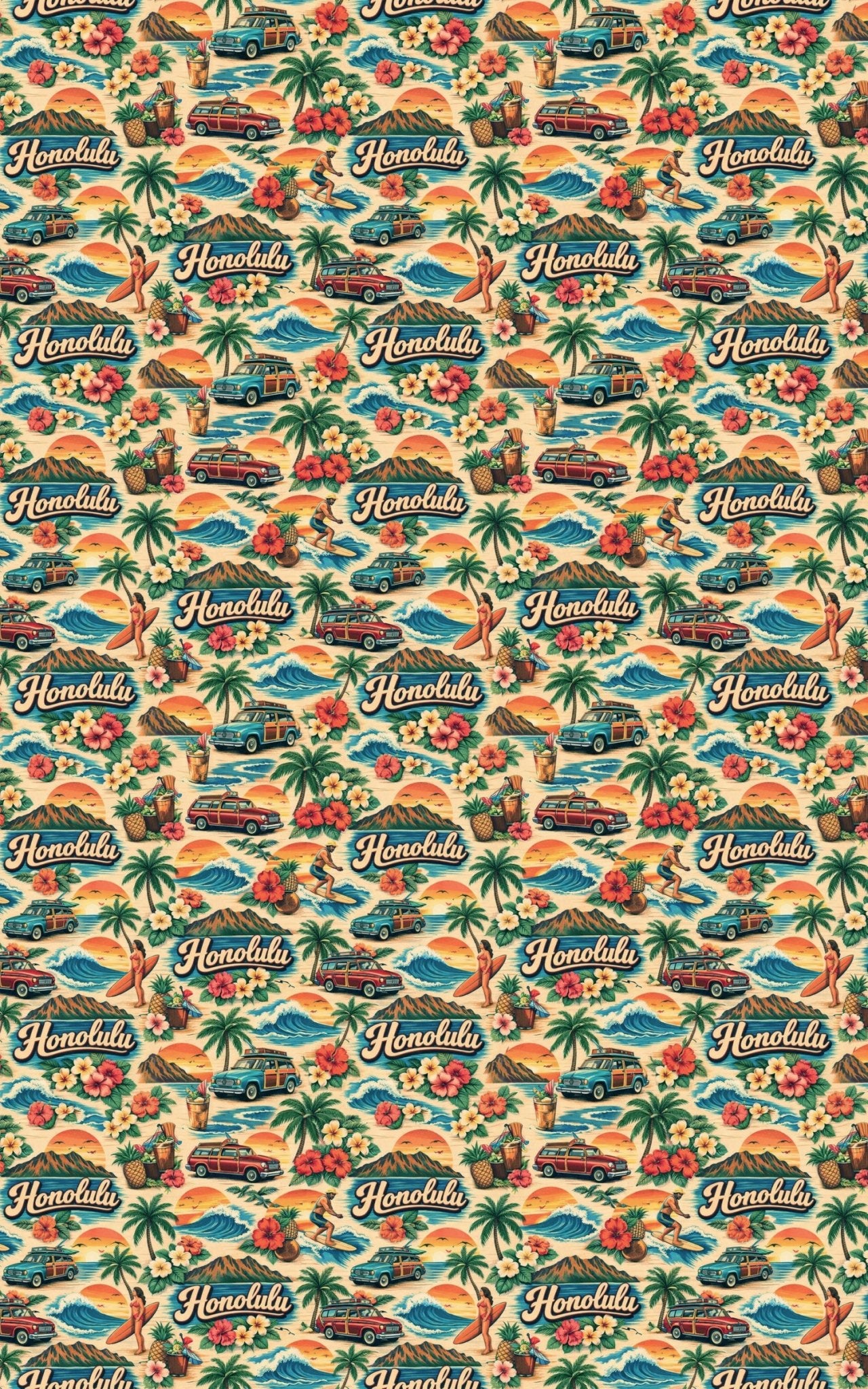 Honolulu Island Heritage - London Penny Gift Wrap