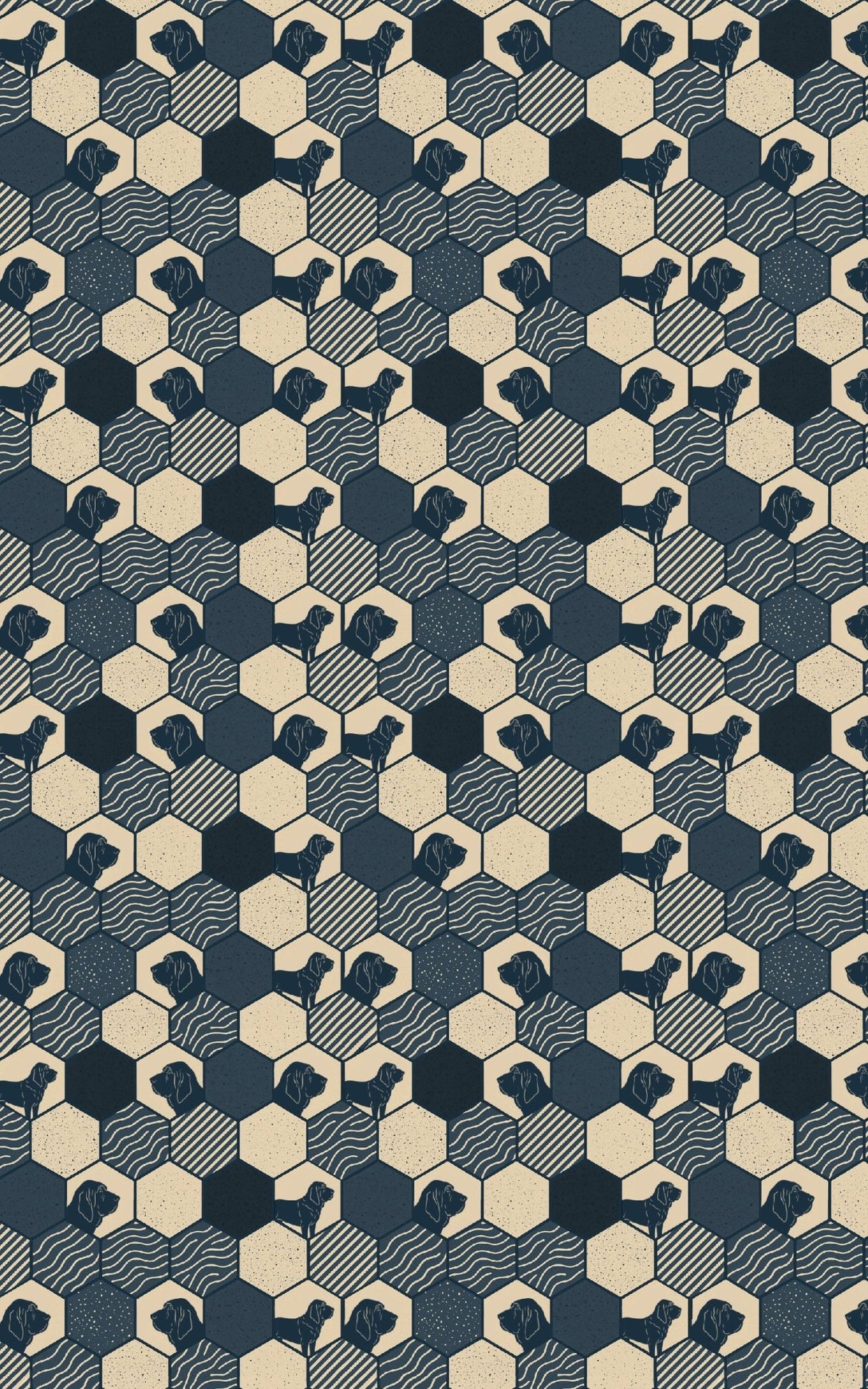 Hound Hexagon Geometry - London Penny Gift Wrap