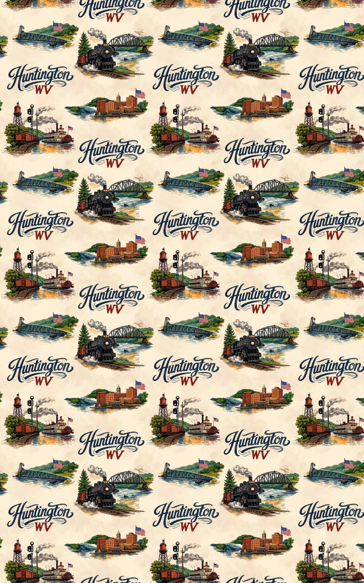 Huntington WV River Heritage - London Penny Gift Wrap