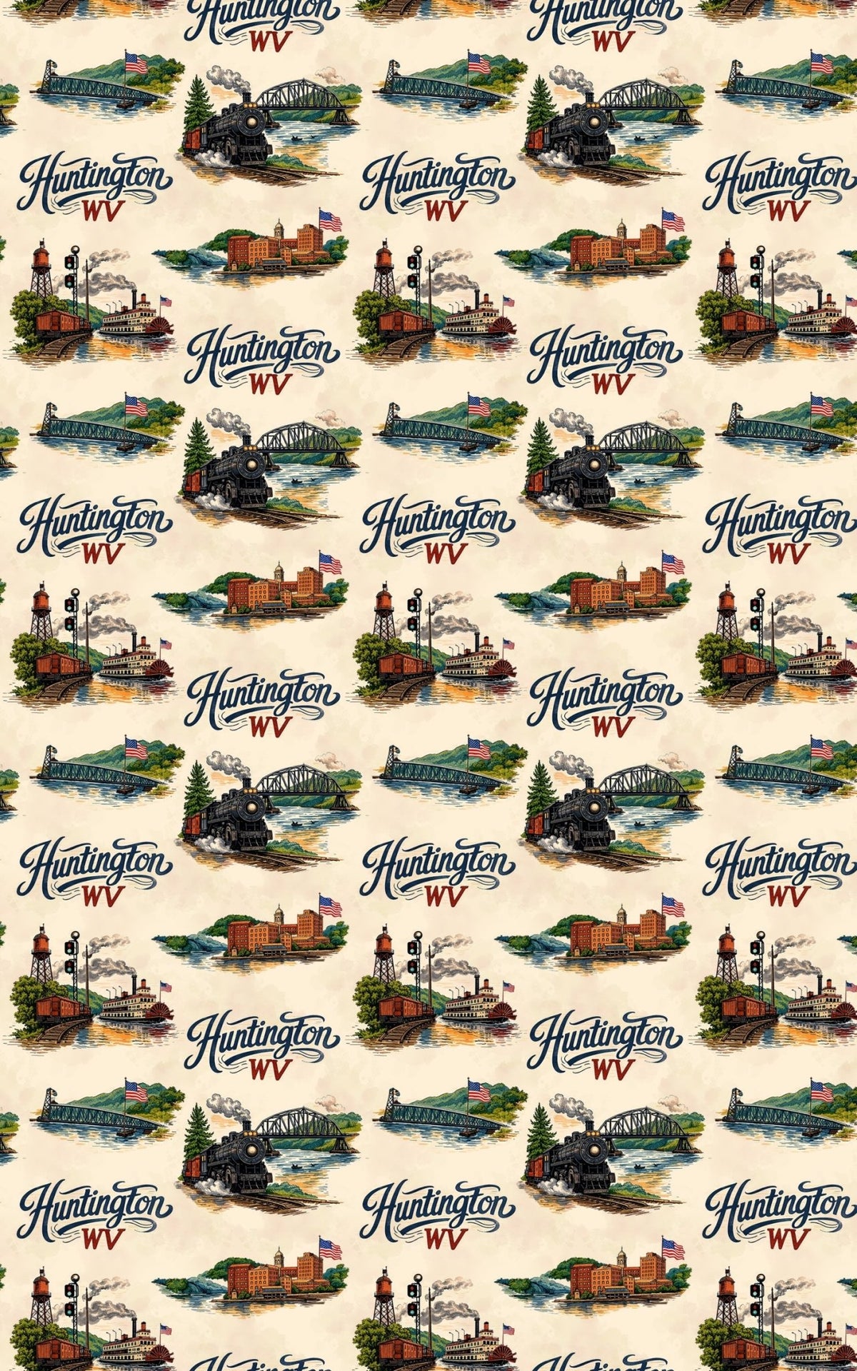 Huntington WV River Heritage - London Penny Gift Wrap