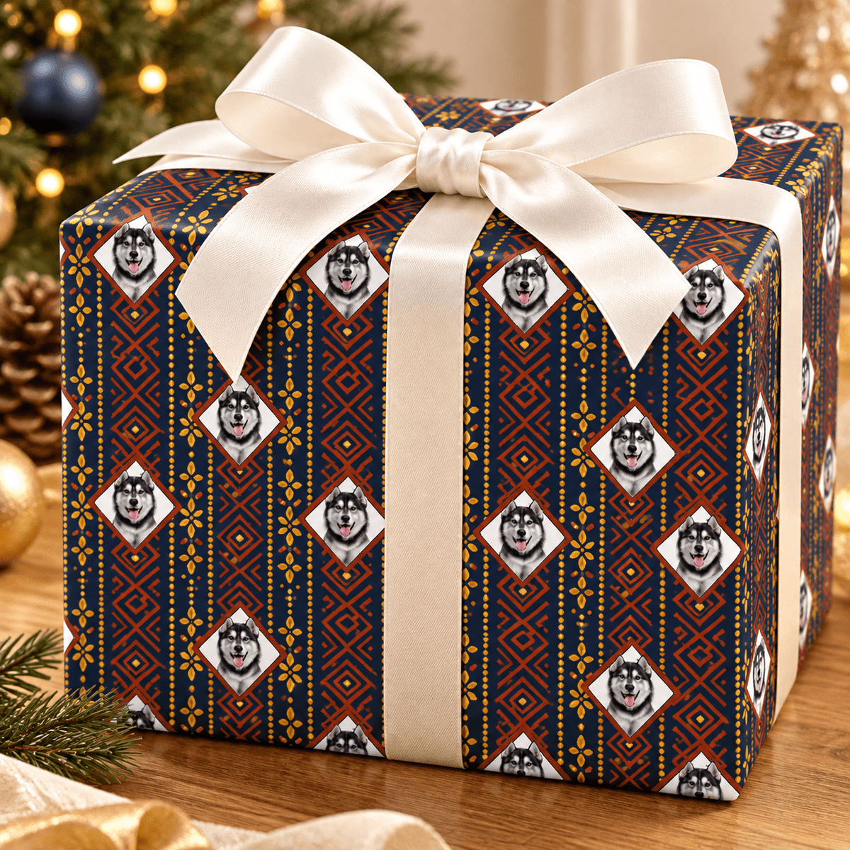 Personalized Inca Weave Wrapping Paper | Custom Gift Wrap - London Penny Gift Wrap