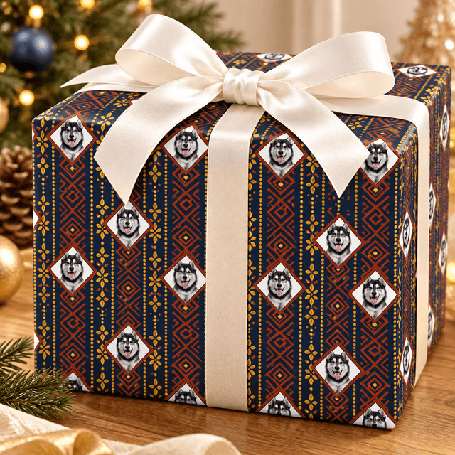 Personalized Inca Weave Wrapping Paper | Custom Gift Wrap - London Penny Gift Wrap