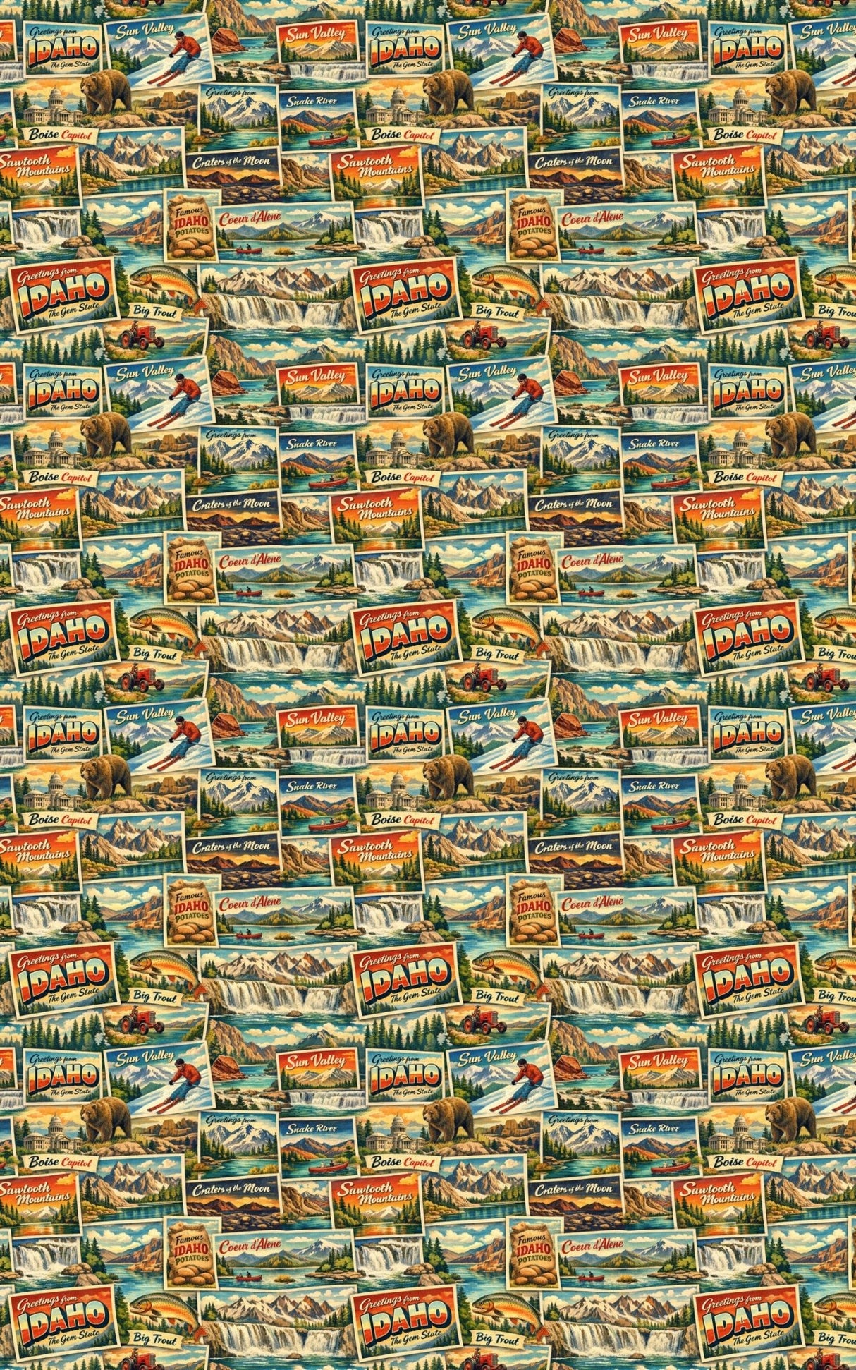 Idaho Postcard Memories - London Penny Gift Wrap