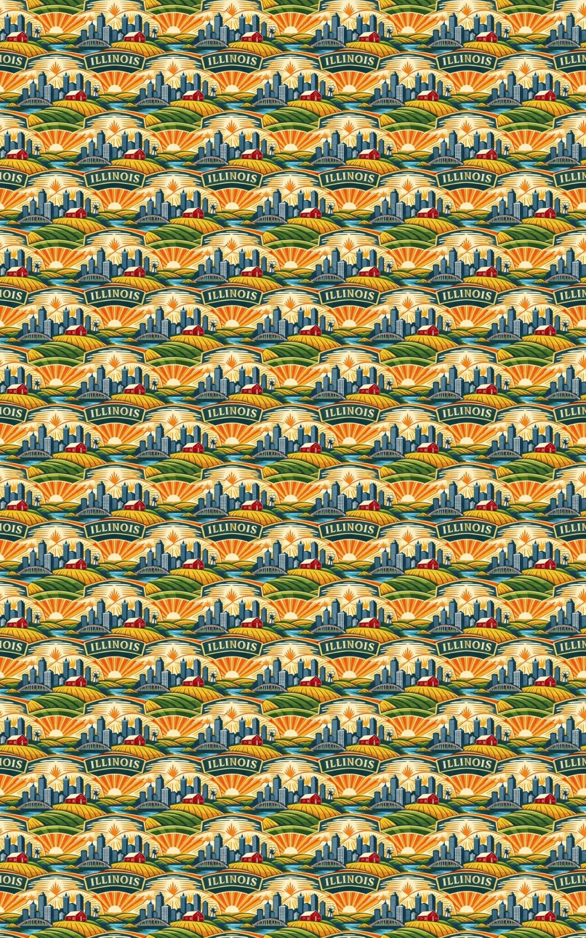 Illinois Prairie Modern - London Penny Gift Wrap
