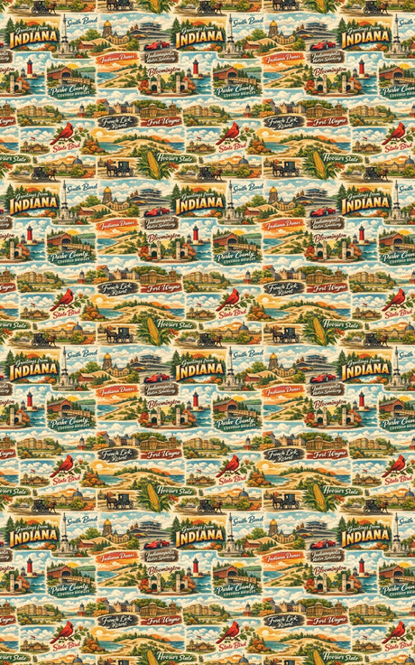 Indiana Postcard Memories - London Penny Gift Wrap