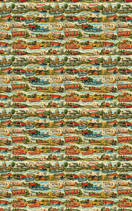 Iowa Postcard Memories - London Penny Gift Wrap