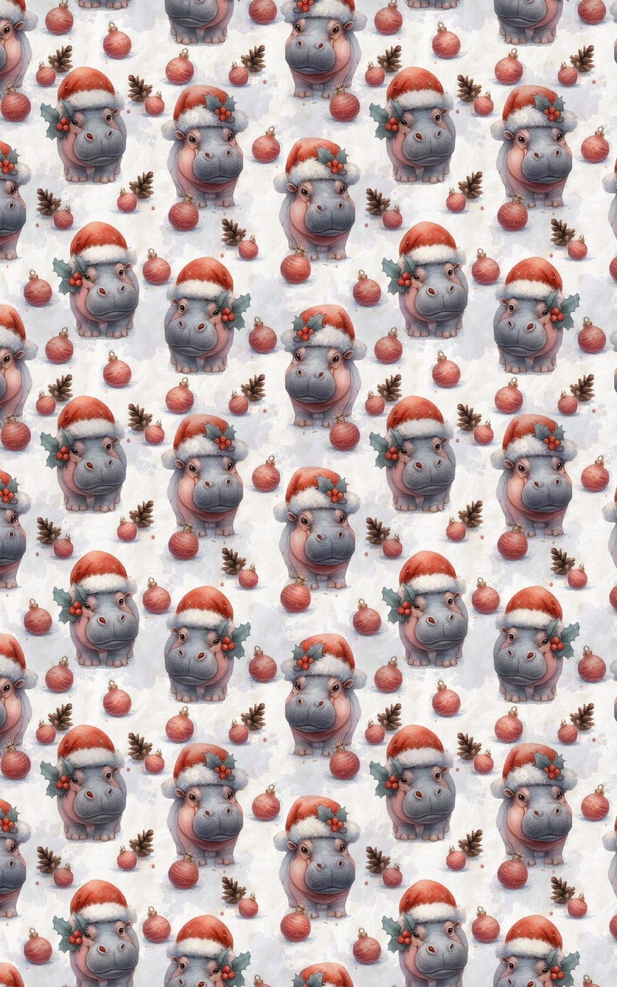 Jolly Hippo Christmas - London Penny Gift Wrap