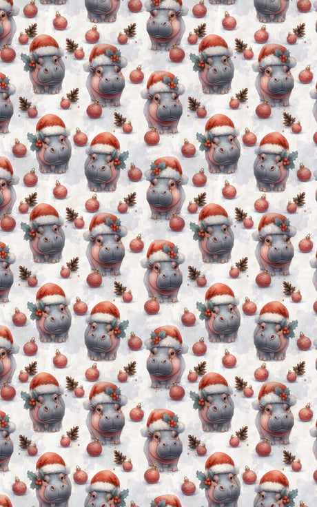 Jolly Hippo Christmas - London Penny Gift Wrap