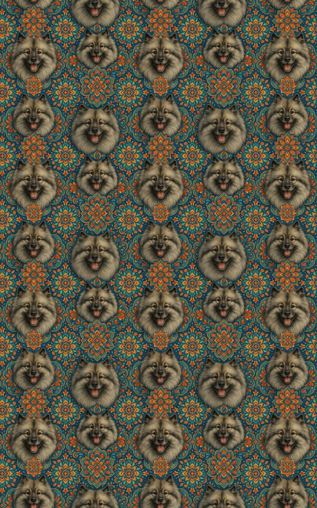 Keeshond Kaleidoscope - London Penny Gift Wrap