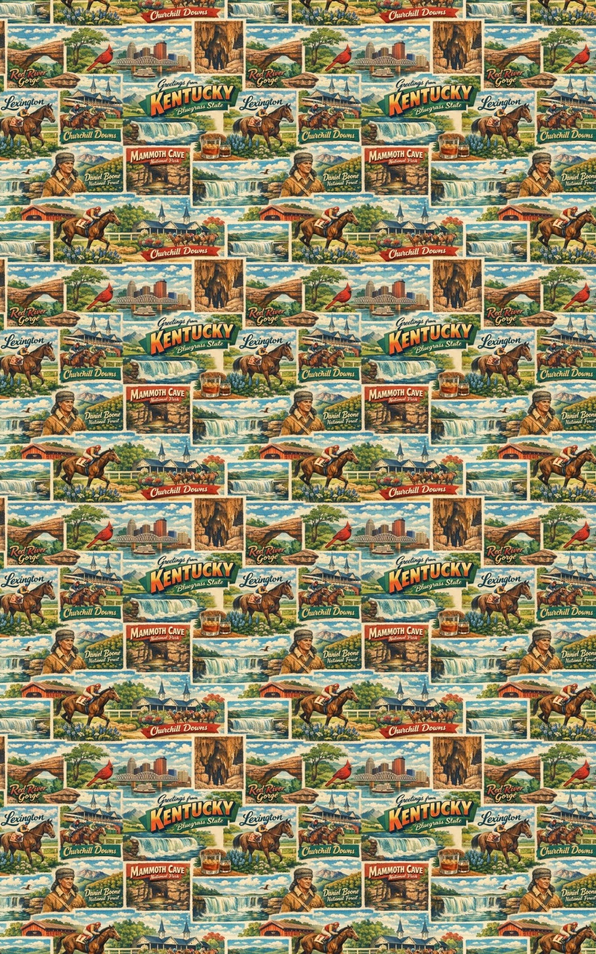Kentucky Postcard Memories - London Penny Gift Wrap