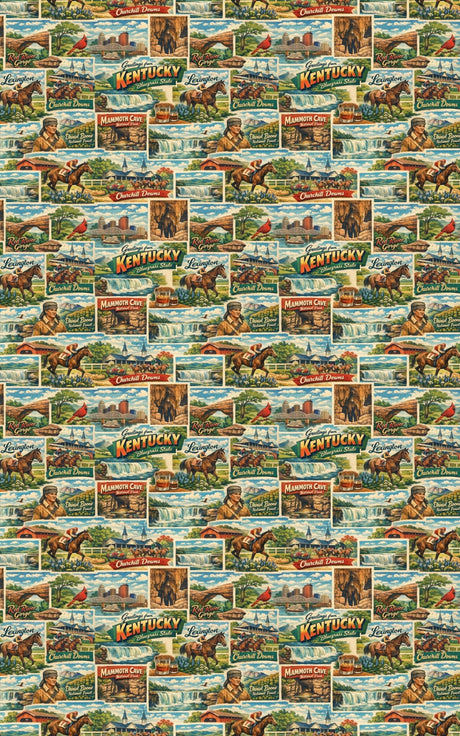 Kentucky Postcard Memories - London Penny Gift Wrap