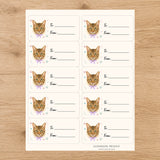 Khao Manee Purrfectly Yours Gift Tag Sticker Sheet