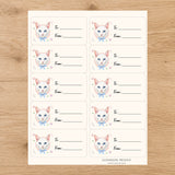 Khao Manee Purrfectly Yours Gift Tag Sticker Sheet