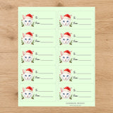 Khao Manee Santa Paws Gift Tag Sticker Sheet - London Penny Gift Wrap