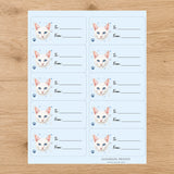 Khao Manee Pawprint Wishes Gift Tag Sticker Sheet