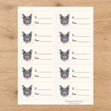 Korat Purrfectly Yours Gift Tag Sticker Sheet
