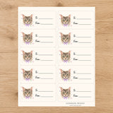 LaPerm Purrfectly Yours Gift Tag Sticker Sheet