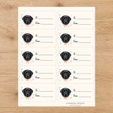 Labrador Retriever Paws & Bows Gift Tag Sticker Sheet