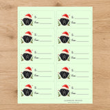Labrador Retriever Santa Paws Gift Tag Sticker Sheet