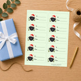 Labrador Retriever Santa Paws Gift Tag Sticker Sheet