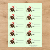 Labrador Retriever Santa Paws Gift Tag Sticker Sheet