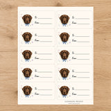 Labrador Retriever Paws & Bows Gift Tag Sticker Sheet
