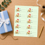 Labrador Retriever Santa Paws Gift Tag Sticker Sheet