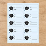 Labrador Retriever Pawprint Wishes Gift Tag Sticker Sheet
