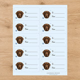 Labrador Retriever Pawprint Wishes Gift Tag Sticker Sheet