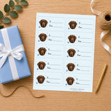 Labrador Retriever Pawprint Wishes Gift Tag Sticker Sheet