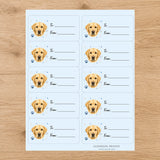 Labrador Retriever Pawprint Wishes Gift Tag Sticker Sheet