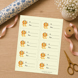 Lion’s Birthday Bash Gift Tag Sticker Sheet