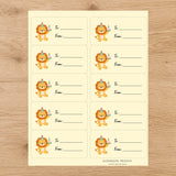 Lion’s Birthday Bash Gift Tag Sticker Sheet