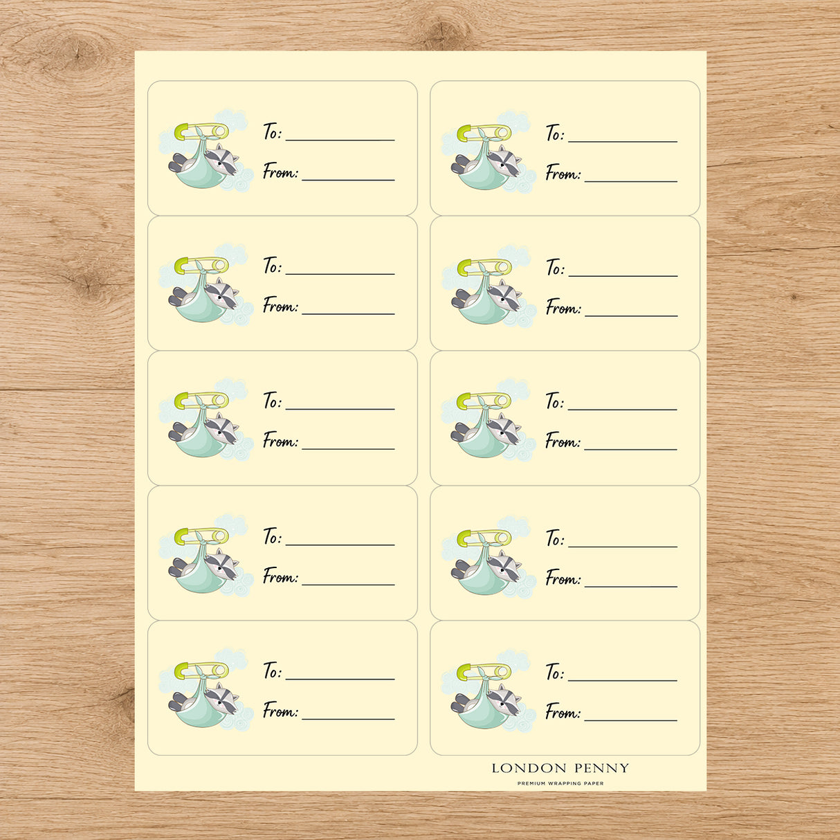 Little Raccoon Bundle Gift Tag Sticker Sheet