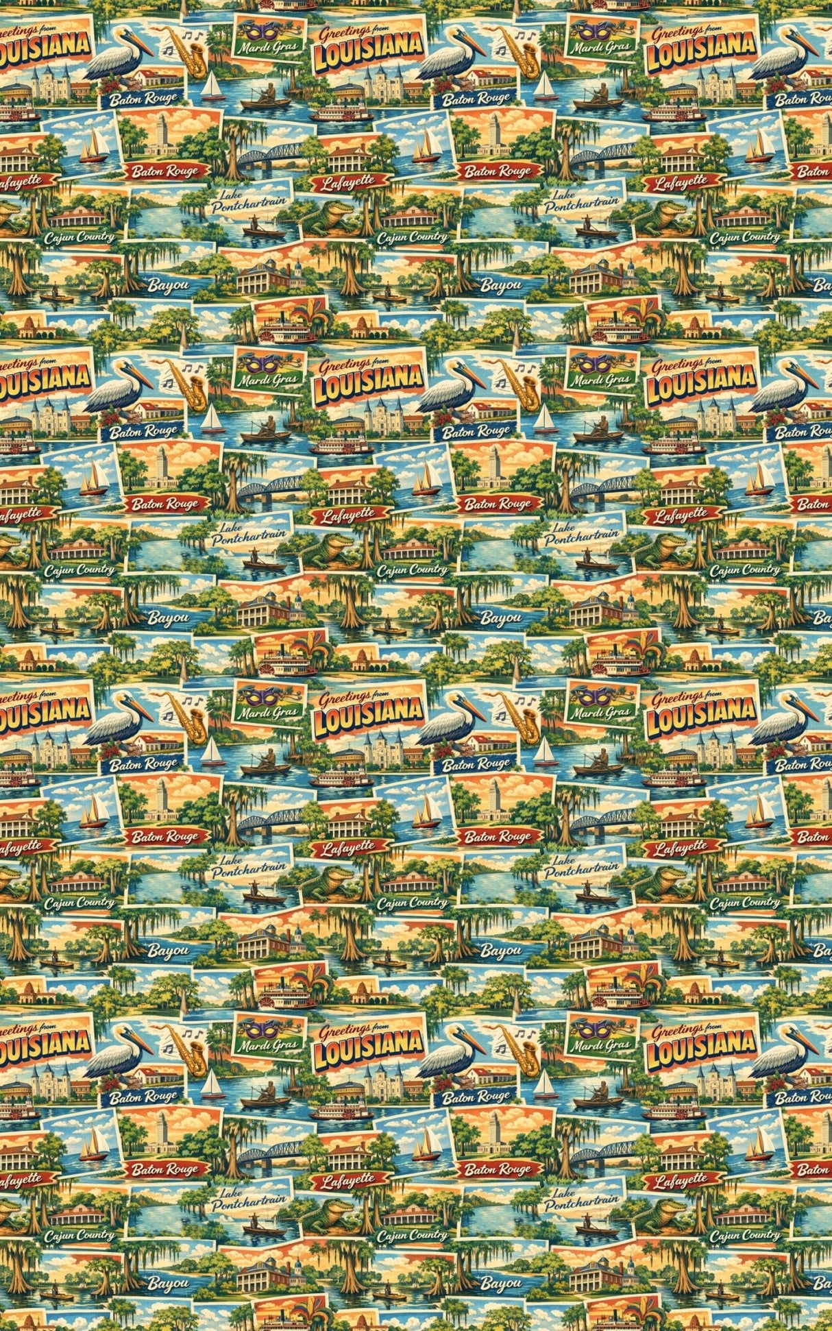 Louisiana Postcard Memories - London Penny Gift Wrap