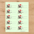 Lykoi Santa Paws Gift Tag Sticker Sheet - London Penny Gift Wrap