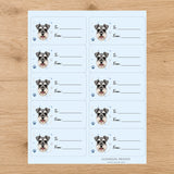 Miniature Schnauzer Pawprint Wishes Gift Tag Sticker Sheet